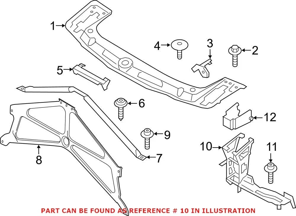 Hood Latch Support for BMW (OEM 51648055670)