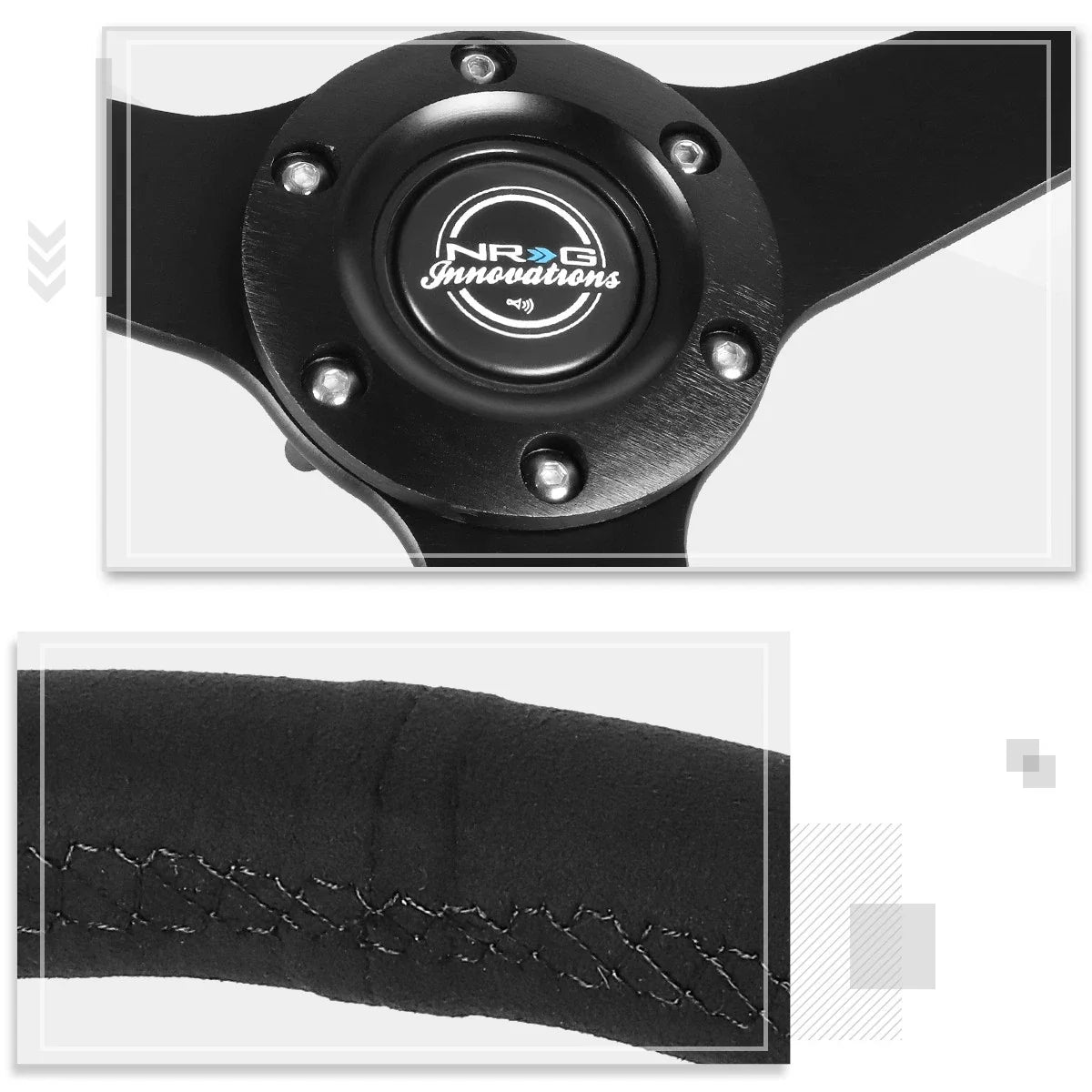 NRG Innovations 350mm Deep Dish Racing Steering Wheel RST-037MB-SA