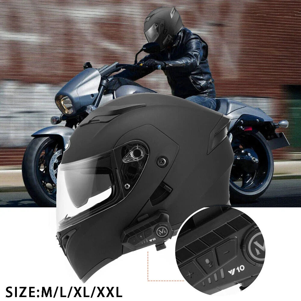 Bluetooth Full Face Motorcycle Helmet for DOT M-XXL