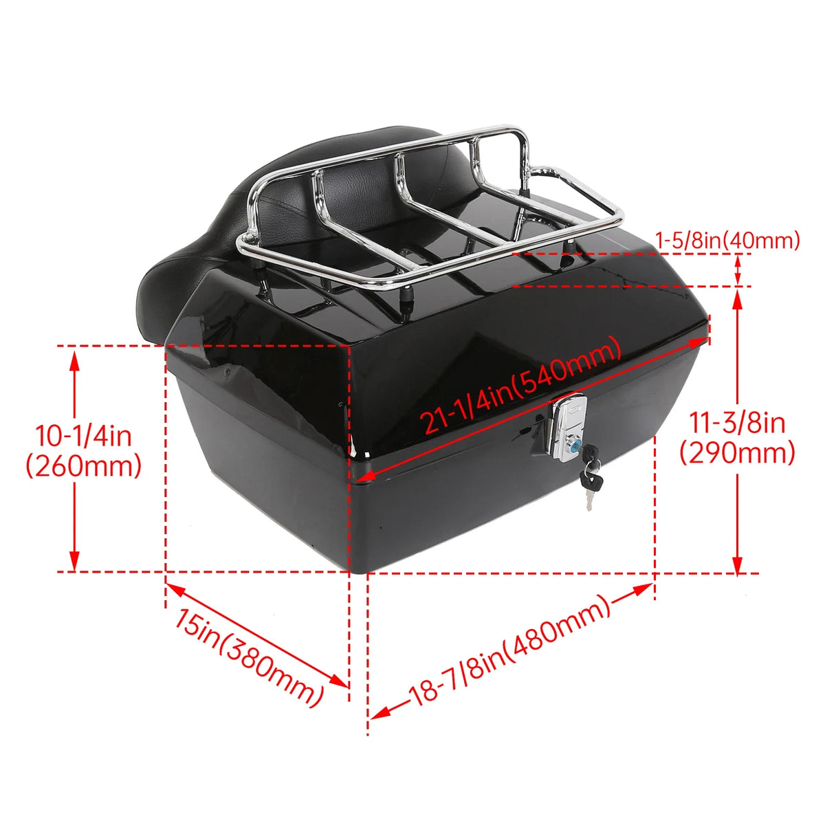 50L Luggage Trunk Box for Harley Road King Electra Glide Softail