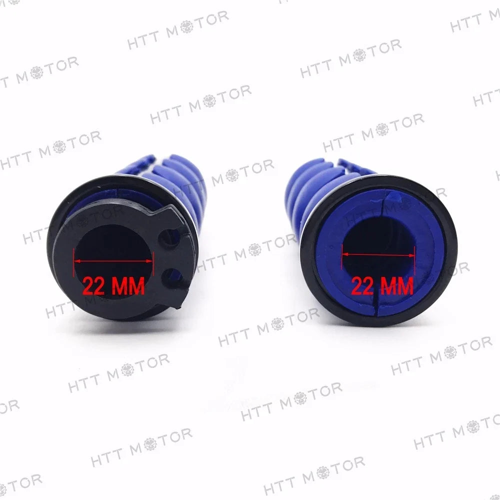 Motorcycle Custom Hand Grips - Black Blue Spike 7/8" 22mm