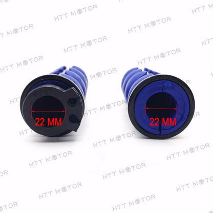 Motorcycle Custom Hand Grips - Black Blue Spike 7/8" 22mm