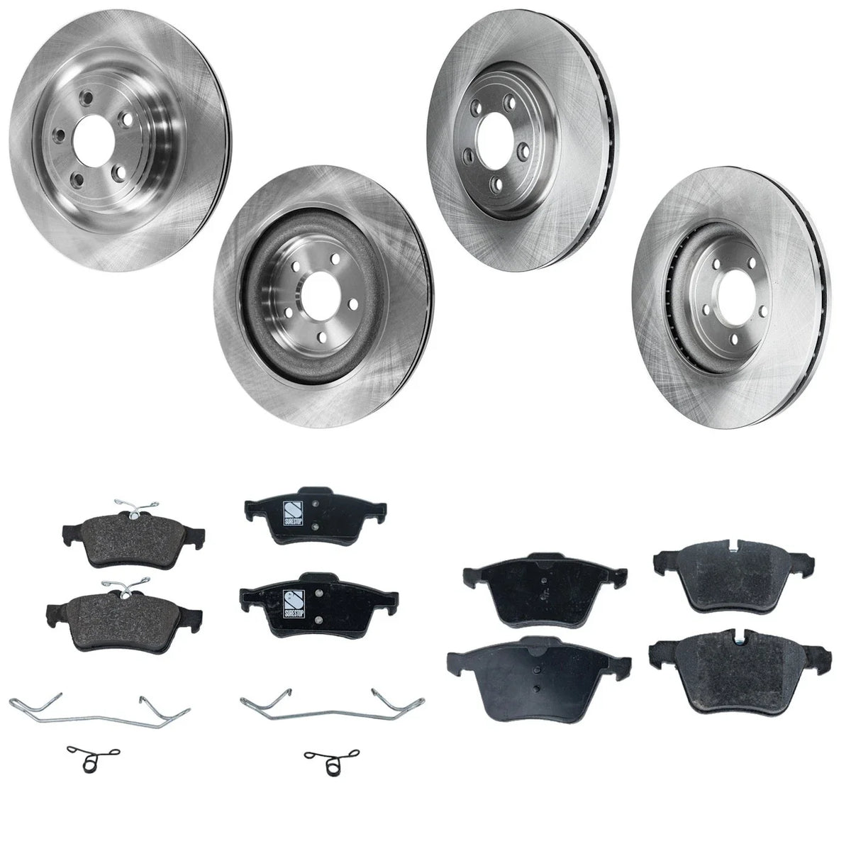 Organic Brake Disc and Pad Set for Front & Rear Jaguar XF 2013-2015