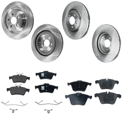 Organic Brake Disc and Pad Set for Front & Rear Jaguar XF 2013-2015