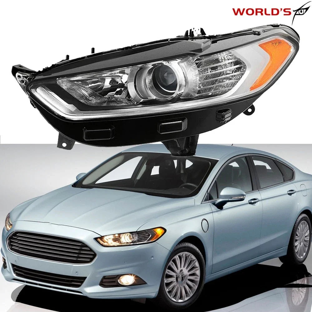 Front Halogen Headlight for Ford Fusion (2013–2016) Chrome Left Side