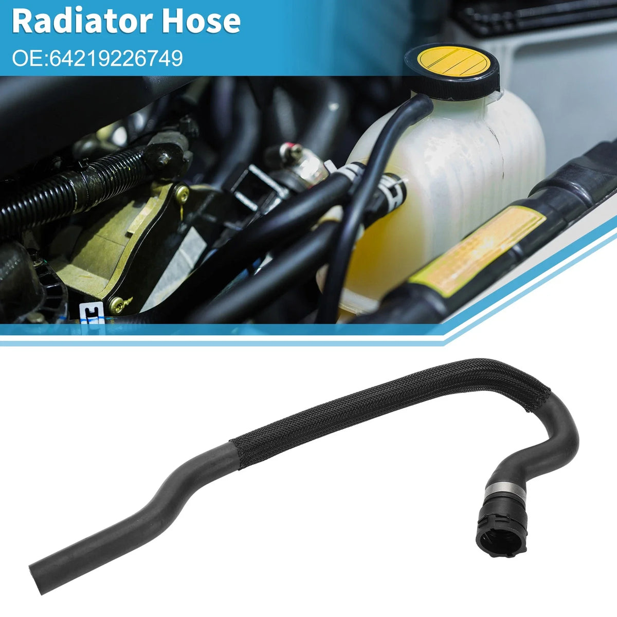 Radiator Hose No. 64219226749 for BMW 528i (2012–2016) Rubber Black