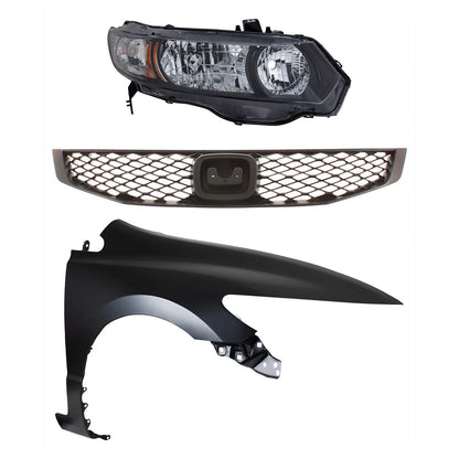 Headlight Passenger Right Side for Honda Civic (2010–2011)
