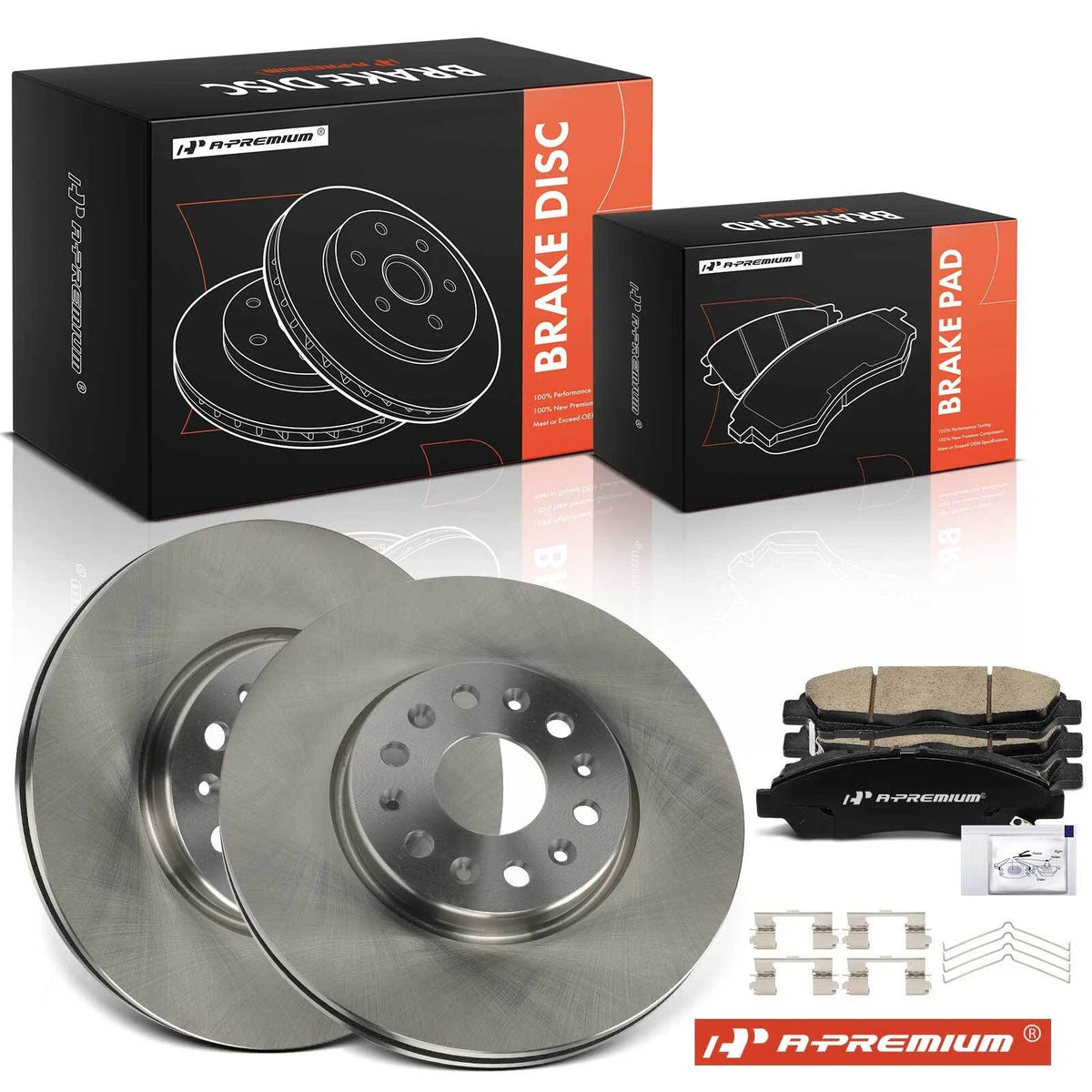 Front Disc Brake Rotors & Ceramic Pads for Chevrolet Traverse (2018)