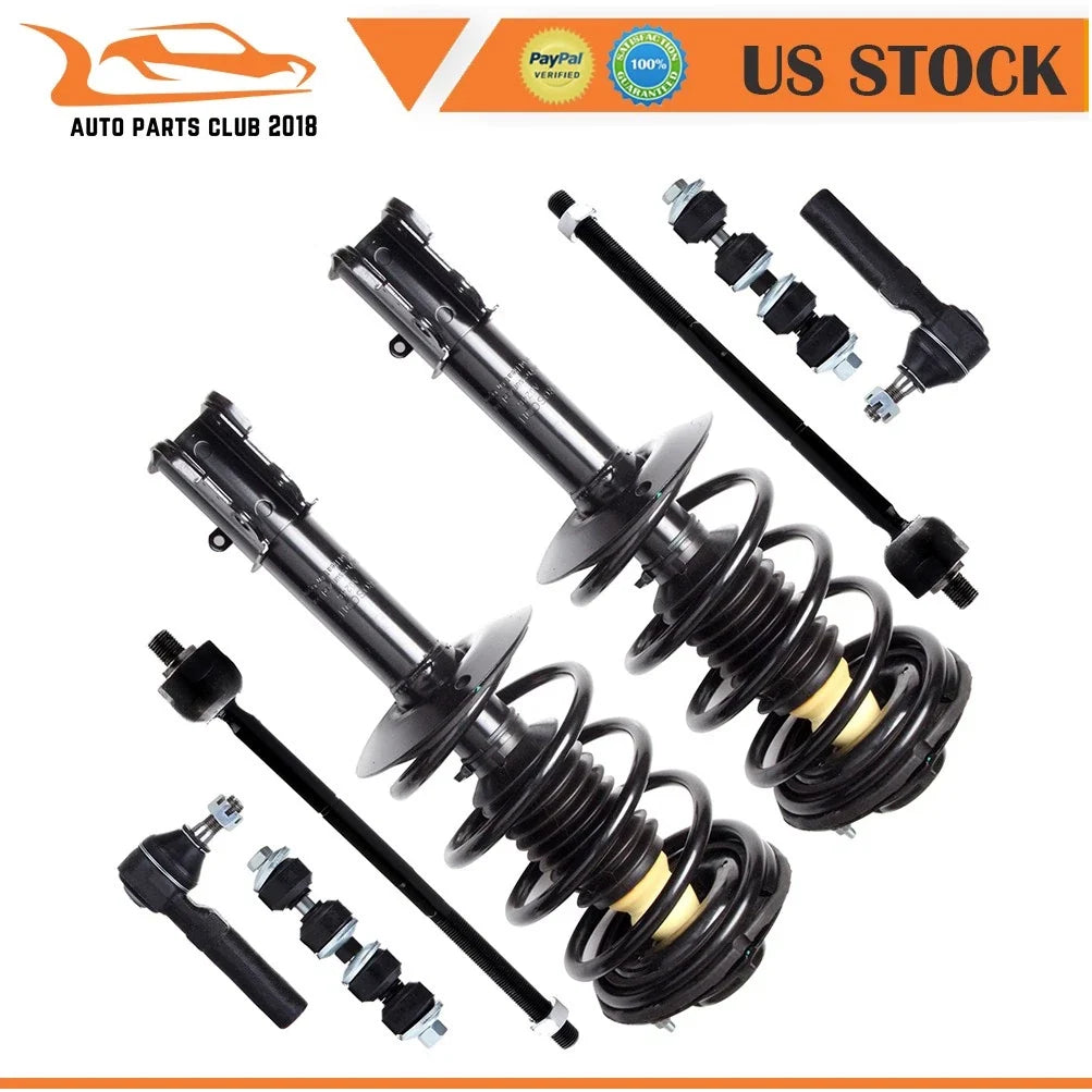 Front Struts and Sway Bar Kit with Tie Rods for PT Cruiser 2001-2010