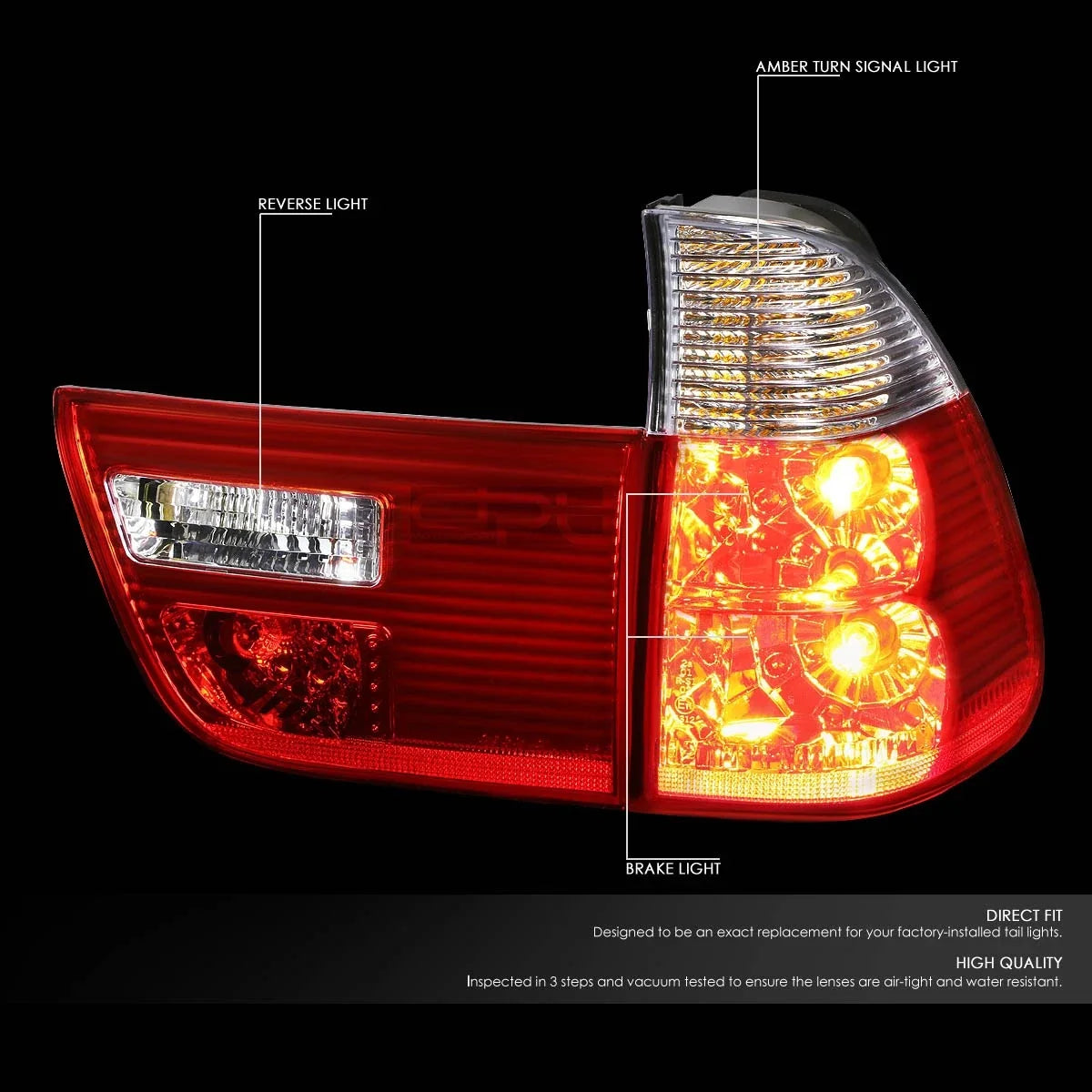 Pair Tail Brake Light Reverse Lamps for BMW X5 E53 (2000–2006)