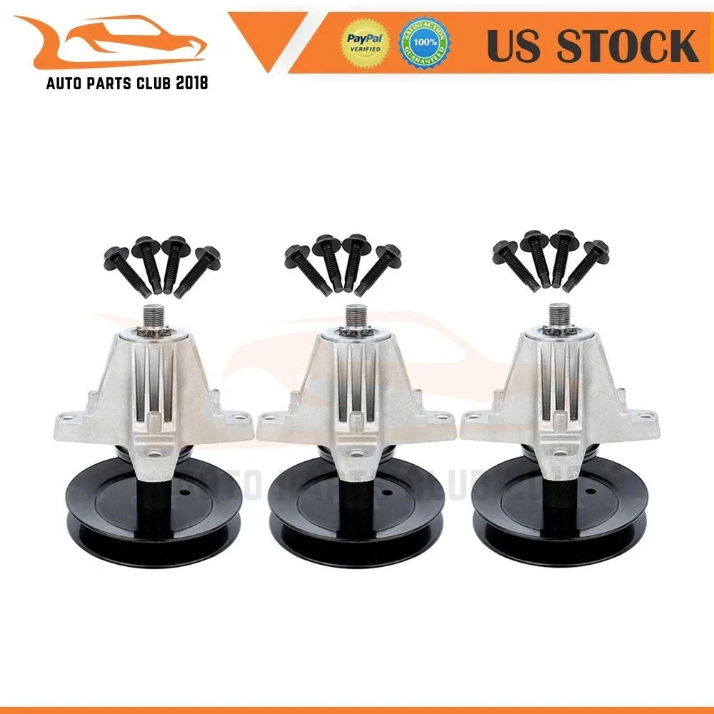 Set of 3 Spindle Assembly with Pulley for MTD Cub Cadet