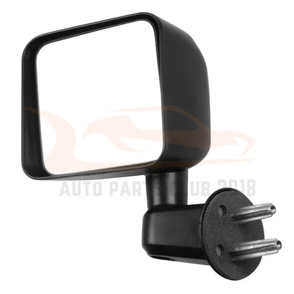 Manual Fold Black Cover Left Driver Side View Mirror for Jeep Wrangler (2007–2017)
