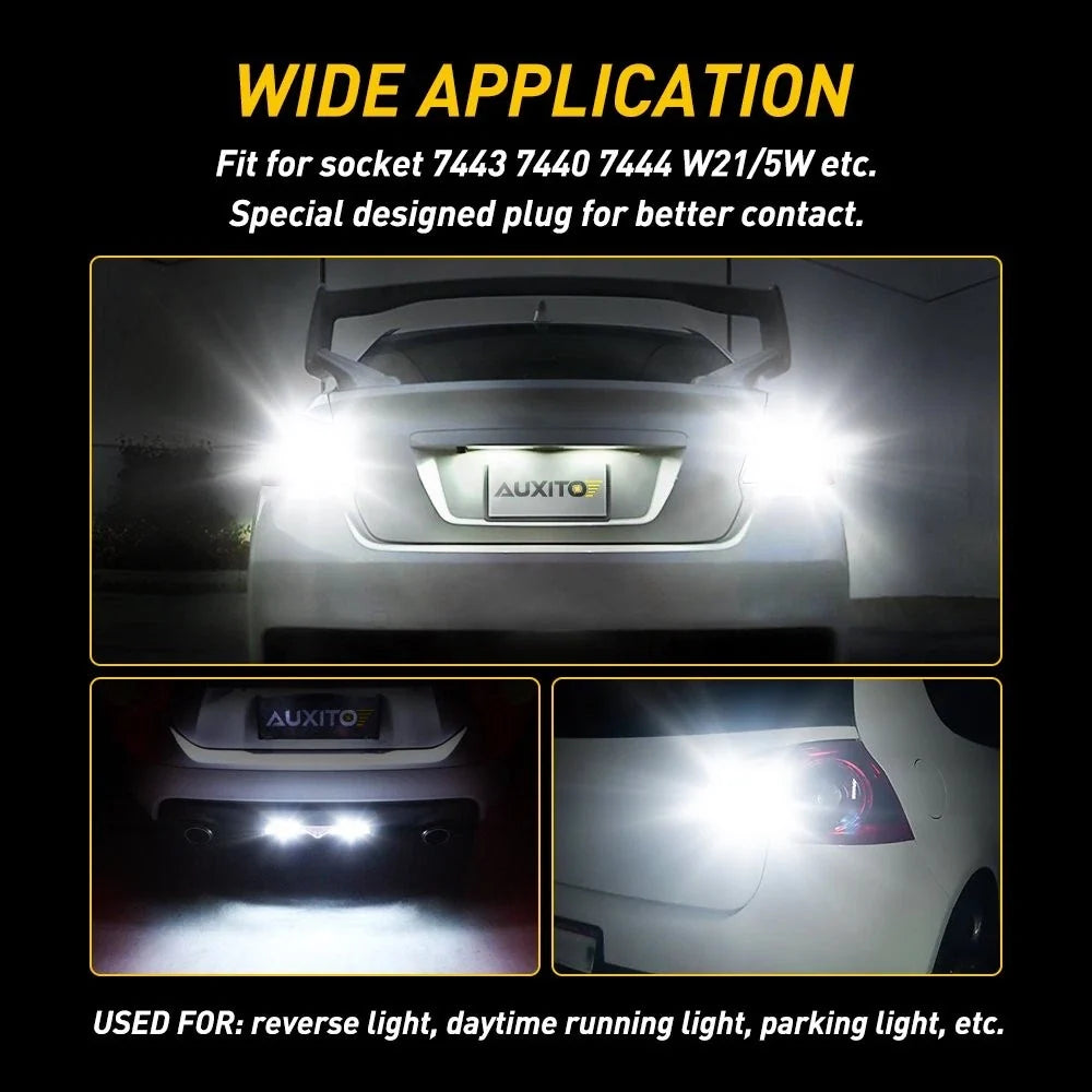 2-Pack 7443 LED White Backup Light Bulbs for 2018-2021 Ford F150 F250