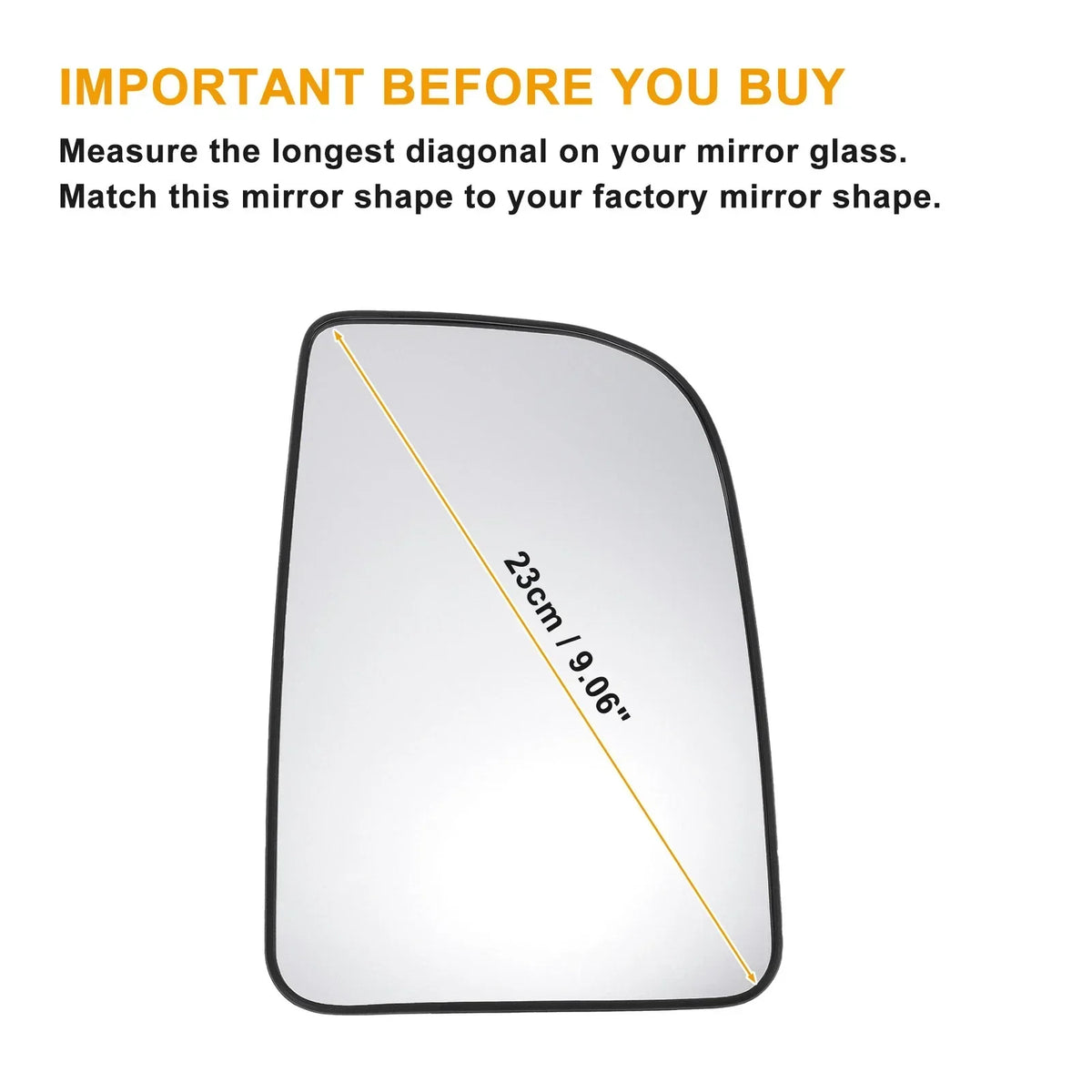 Heated Right Upper Mirror Glass in White for Mercedes Sprinter (2018-2023)