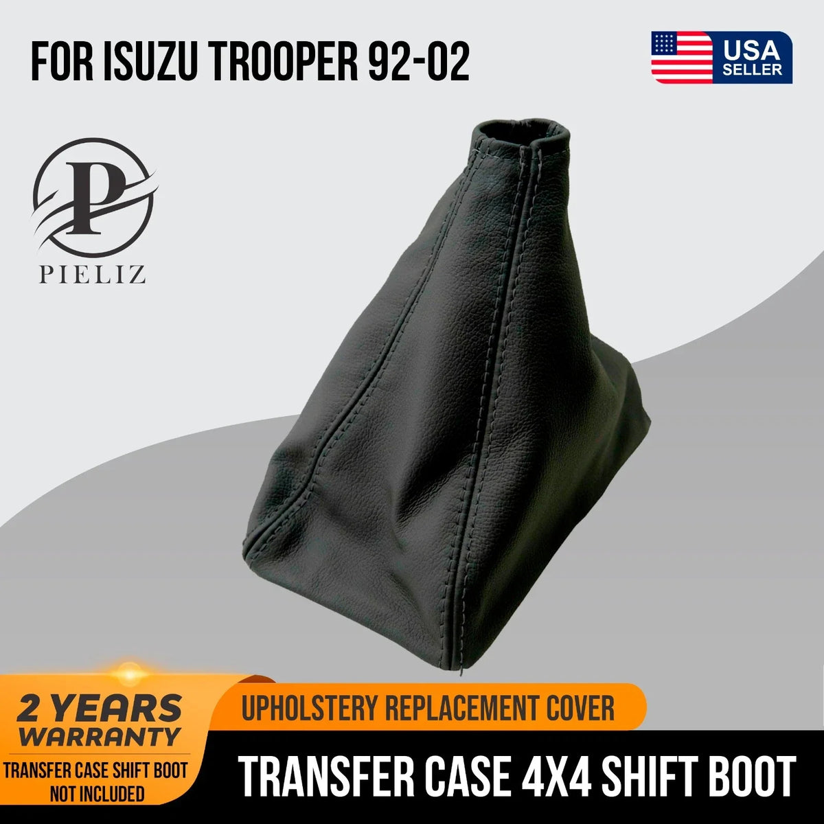 Transfer Case 4x4 Shift Boot for Isuzu Trooper (1992–2002) Black PU Leather