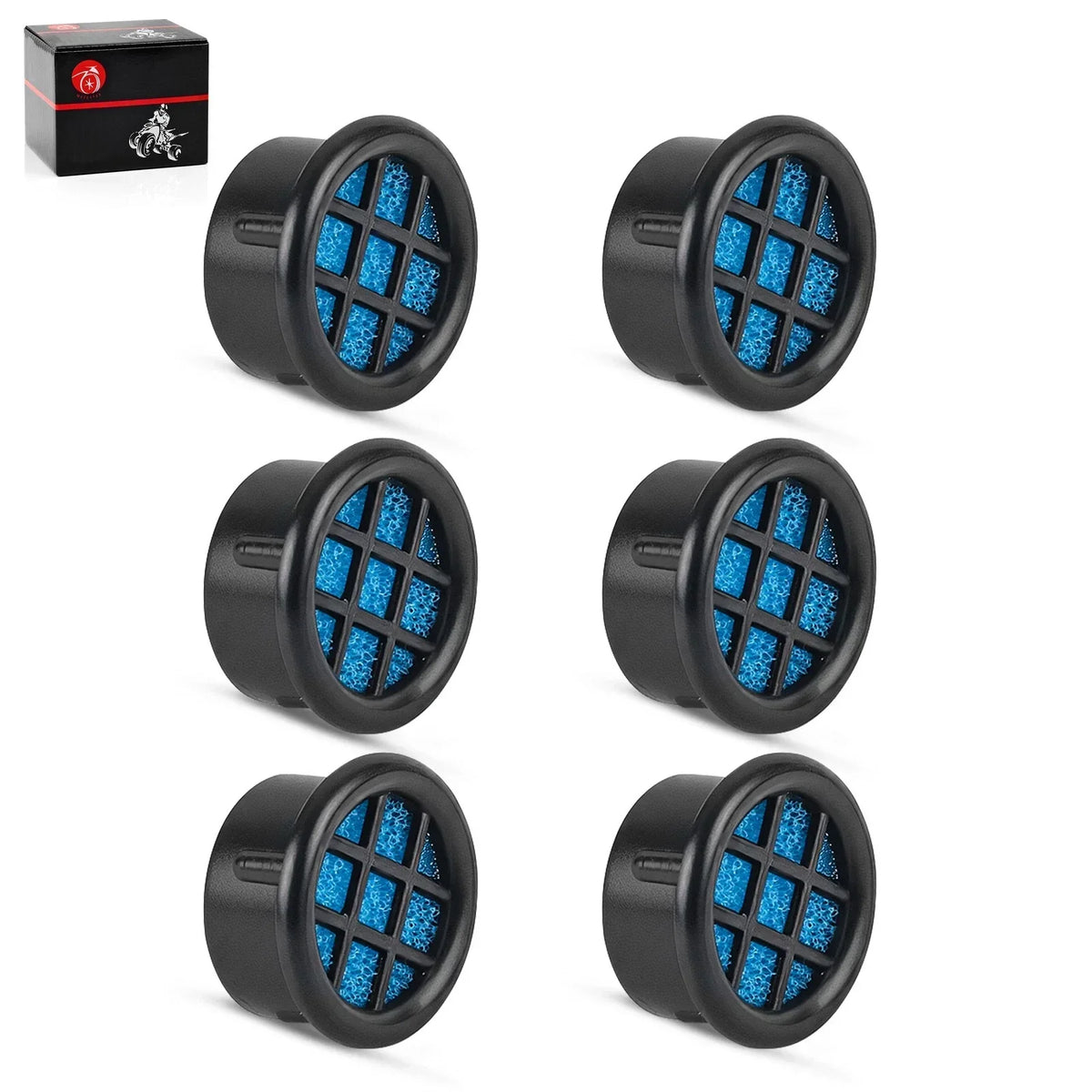 6x High Flow Air Box Filter Vents for UTV/ATV/Motorcycle Cap