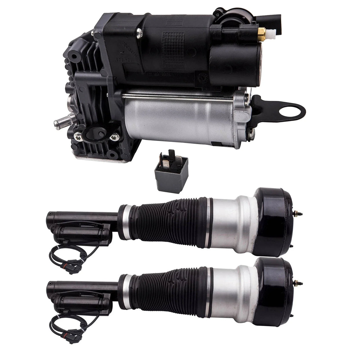 2 Front Struts and Compressor Pump Kit for Mercedes W221 2007-2013