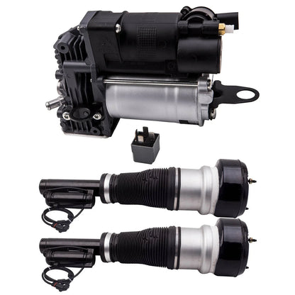 2 Front Struts and Compressor Pump Kit for Mercedes W221 2007-2013