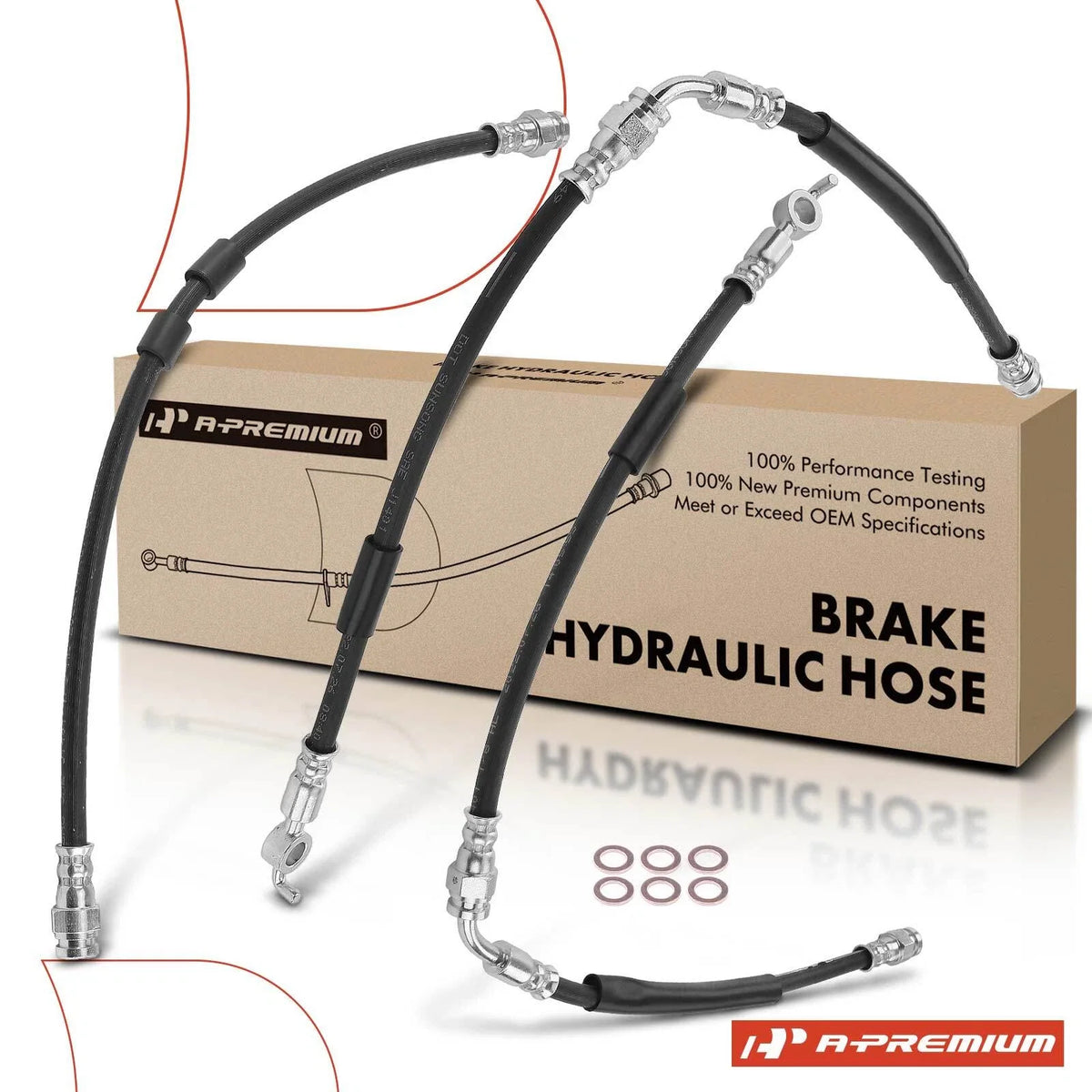 3X Front Center Brake Hydraulic Hose & Rear for Ford Ranger (2013–2017)