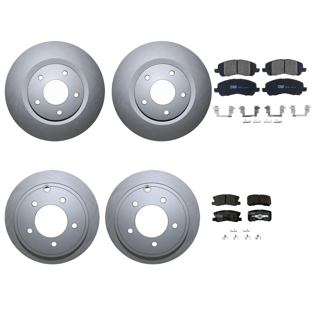 TRW Pro Ceramic Pads and Disc Rotors Brake Kit for Dodge Jeep Front/Rear