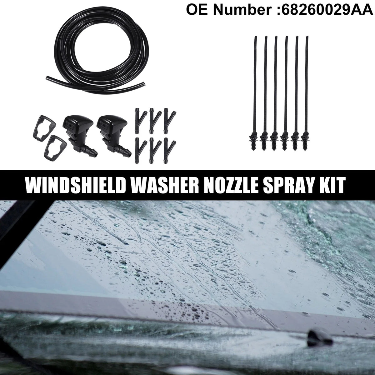 Set of 2 Windshield Washer Nozzles for Chrysler 300 (2005–2010) No. 68260029AA
