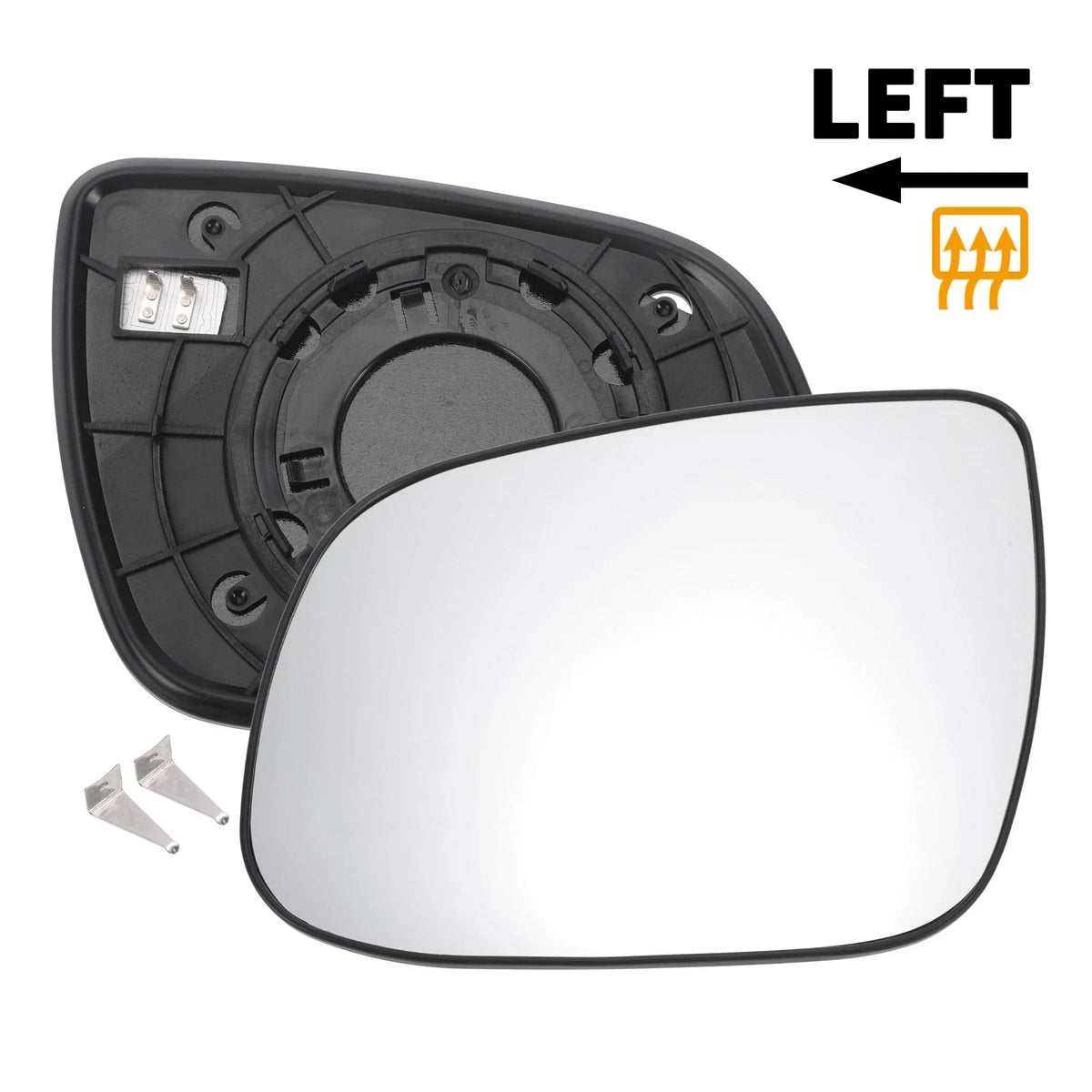 Heated Left Side White Mirror Glass for KIA Rio (2010–2012)