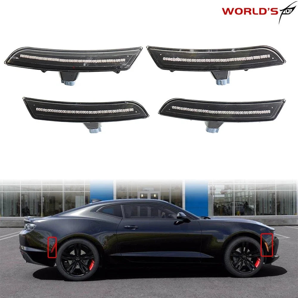 LED Front & Rear Side Bumper Marker Turn Lights for Chevy Camaro (2016–2020)