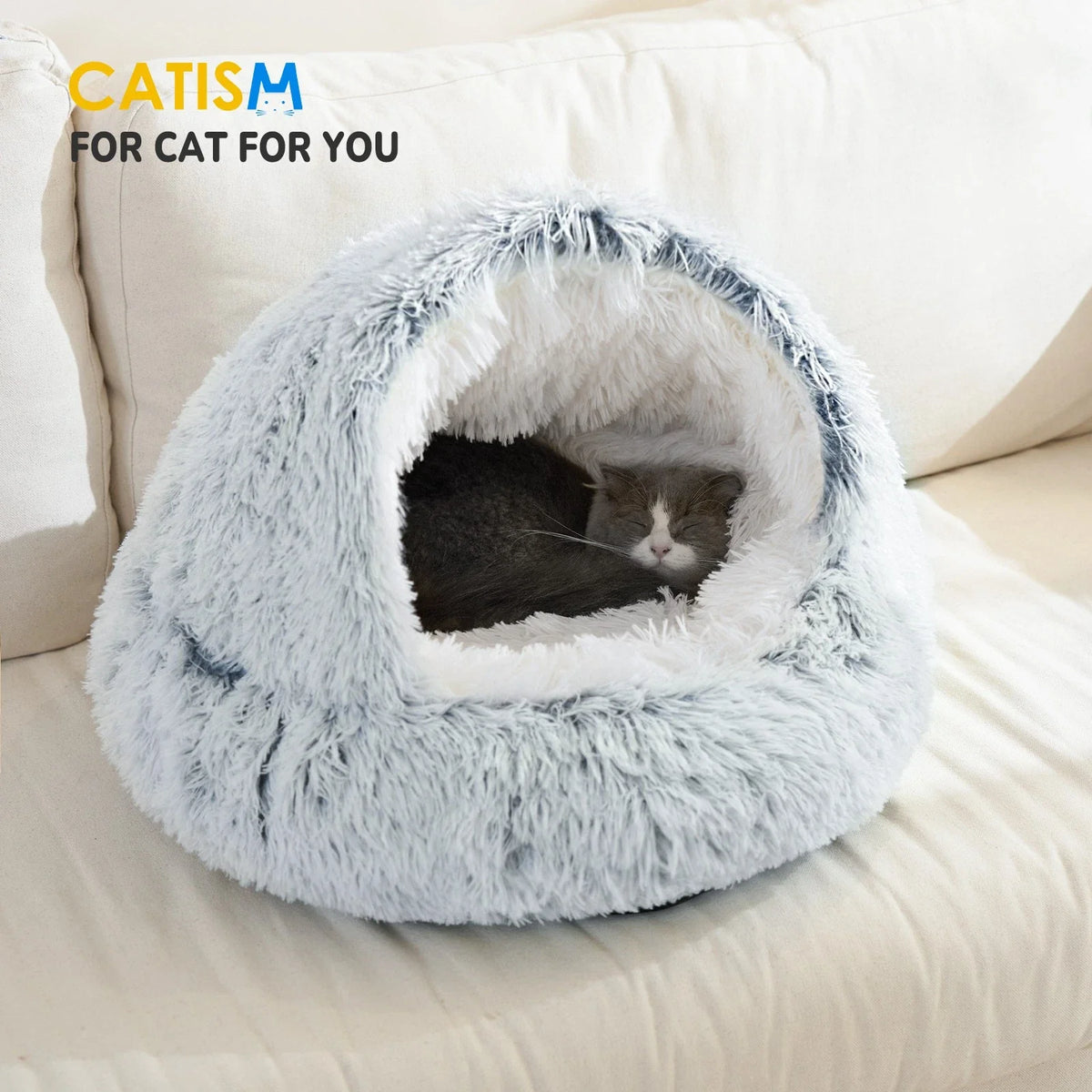 Cat Bed - Soft Plush for Winter Comfort