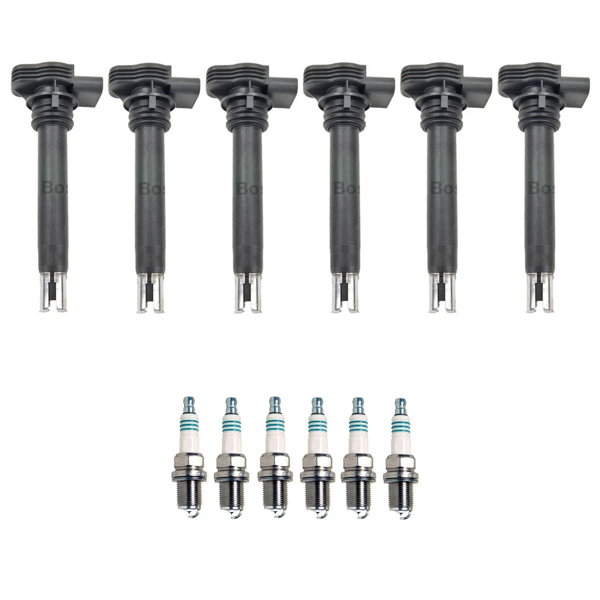 Set of 6 Ignition Coils & Iridium Spark Plugs for Audi Q5 3.2 V6 (2009)