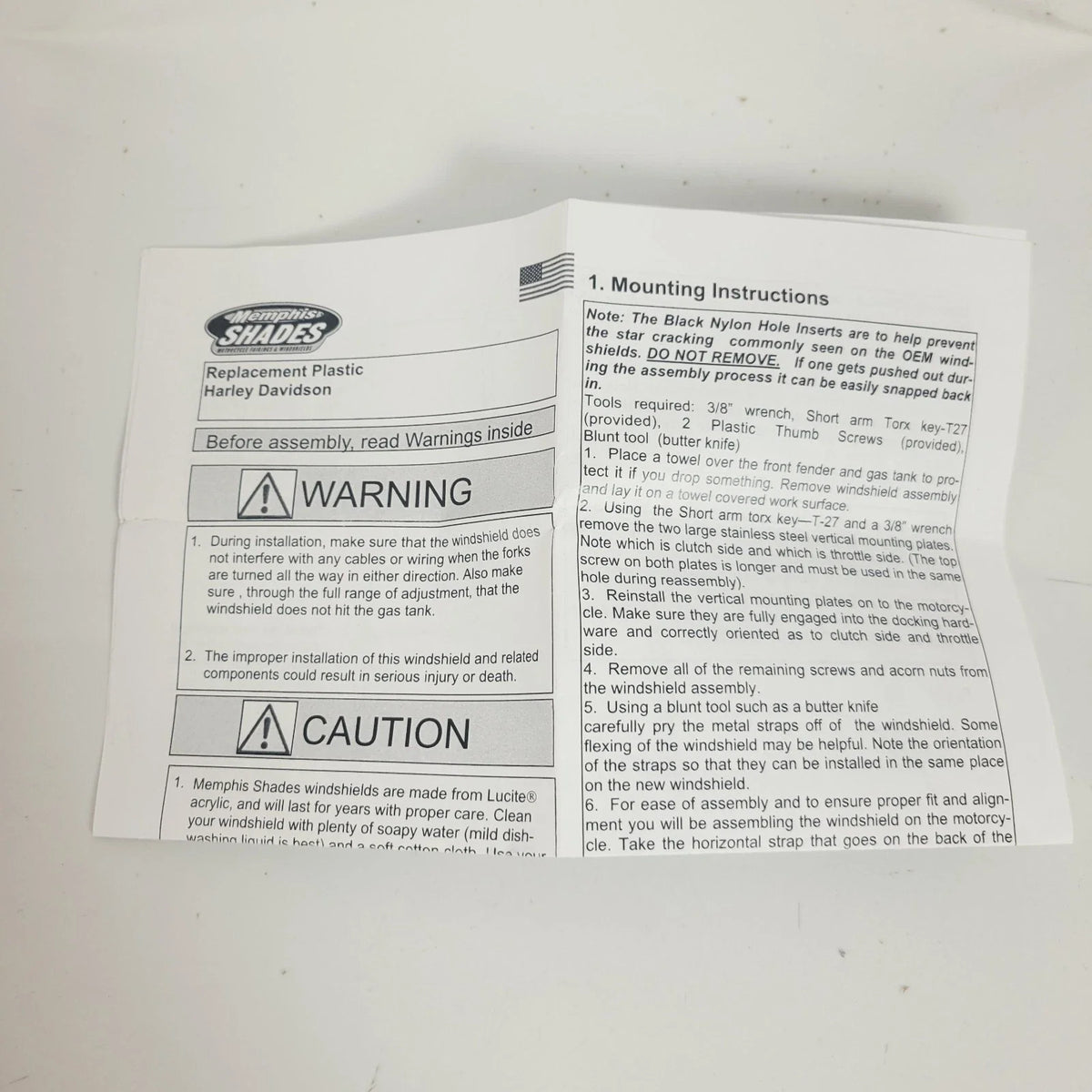 Plastic Windshield for Memphis Shades MEP6230 (17", Clear, FX/R/D/L)