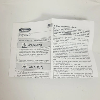 Plastic Windshield for Memphis Shades MEP6230 (17", Clear, FX/R/D/L)