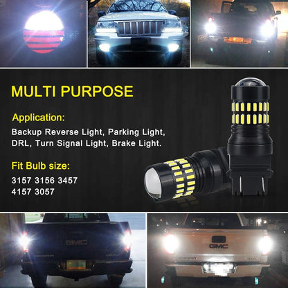 Backup Reverse LED Lights - 2X 48-SMD 3157 3057 4057 White