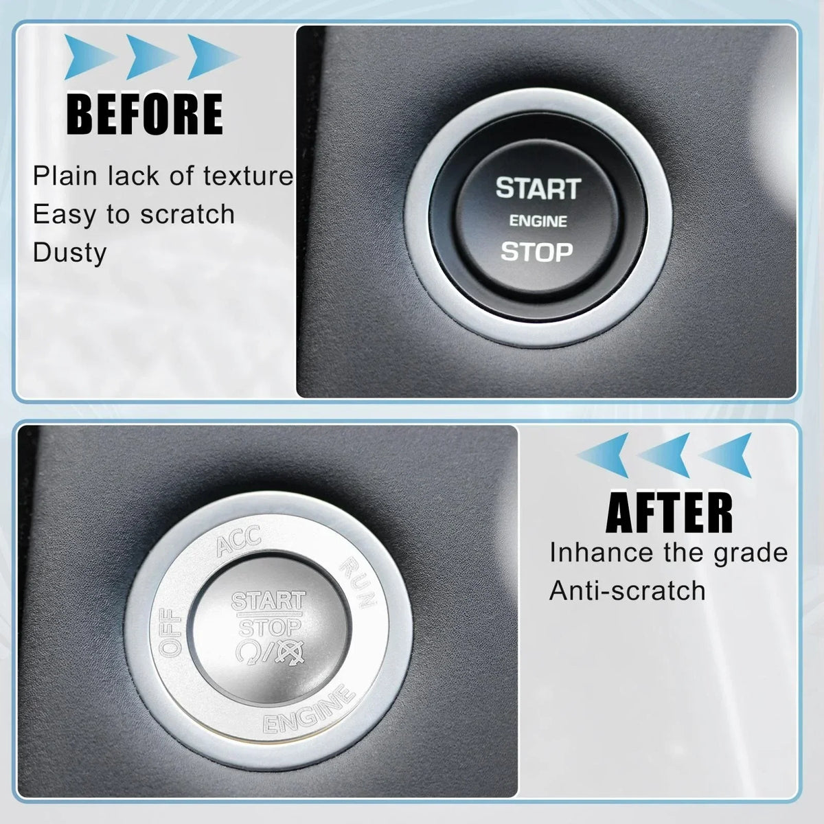 Engine Start Stop Button Cover Kit for Charger Challenger (2015-2023)