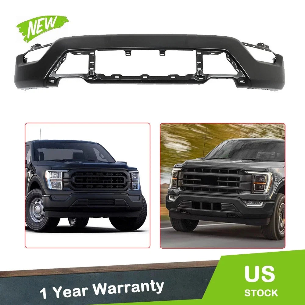 2021-2023 Ford F150 Front Bumper, Black, W/o Radar Holes