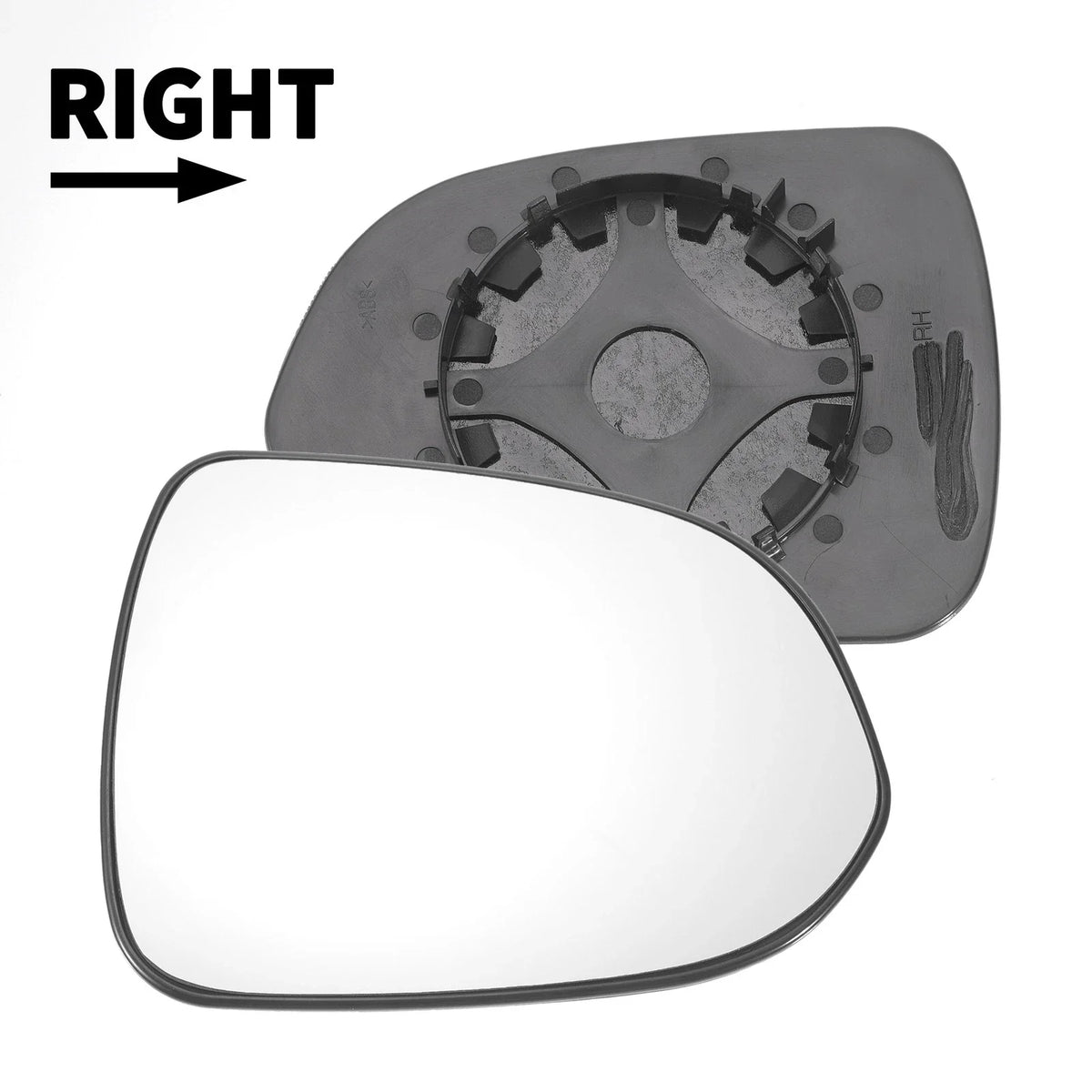 Right Side White Mirror Glass for Honda Jazz (2002–2004)