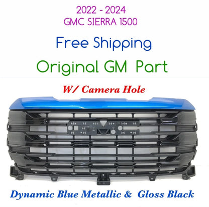 Front Upper Grille - Dynamic Blue MET 41 for GMC Sierra 1500 (2022–2024)