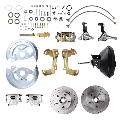 Power Disc Brake System Front for Chevy Nova X-Body 1968-1974 DBK6472LX