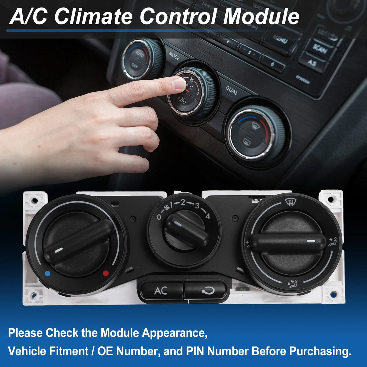 A/C Heater Climate Control Switch Module for Volkswagen Beetle (1998–2010)