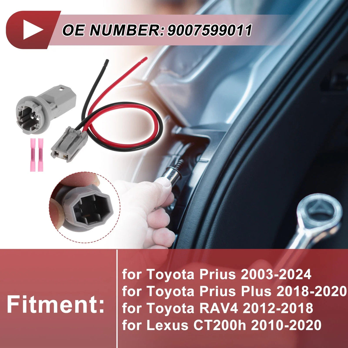 License Plate Light Socket Wiring for Toyota Prius (2003–2024) No.9007599011