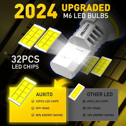 9007 HB5 LED Headlight Bulbs by AUXITO for Toyota Hilux N70