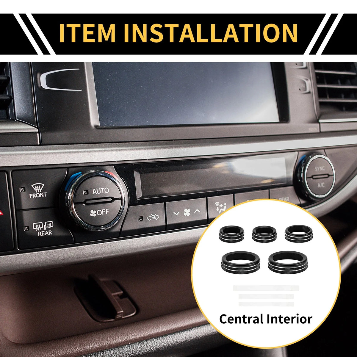 Air Conditioner Volume Switch Knob Cover Ring for Ford Maverick (2022–2024) Black