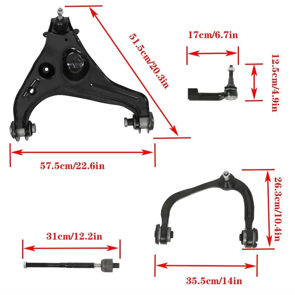 Set of 4 Control Arms and Tie Rods for Ford Expedition/Navigator (2009–2013)