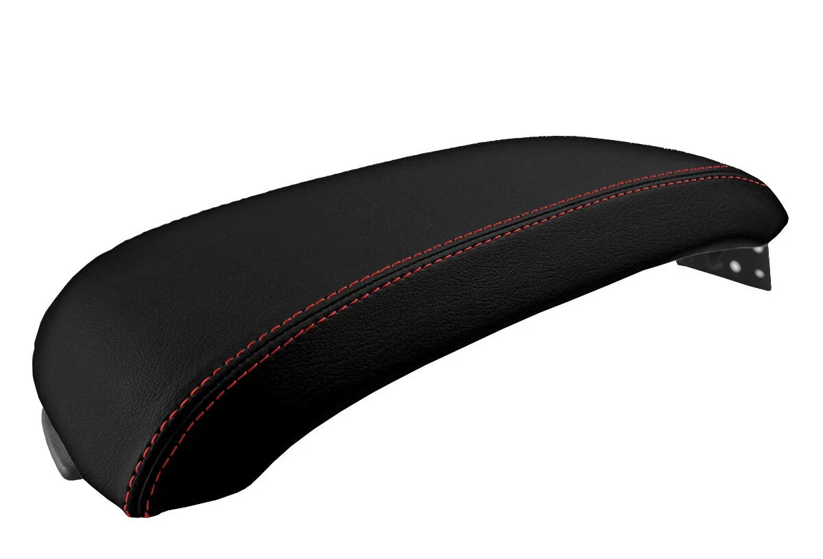 Leather Console Lid Armrest Cover for Ford Edge (2007–2010) Red Stitch