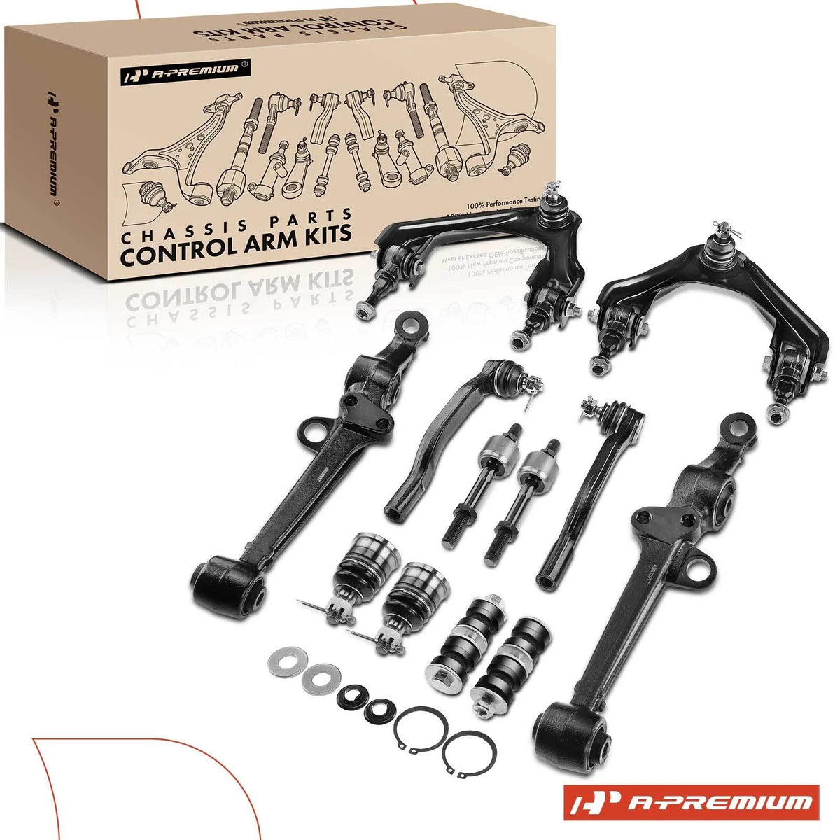 Set of 12 Front Control Arm Sway Bar Tie Rod Ends for Honda Accord Odyssey