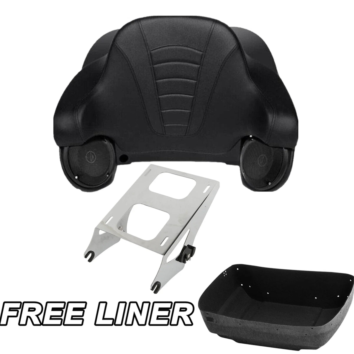 Backrest Mount Rack Speakers for Trunk on Harley Touring Glide 2014-2026
