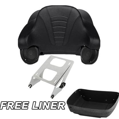 Backrest Mount Rack Speakers for Trunk on Harley Touring Glide 2014-2026