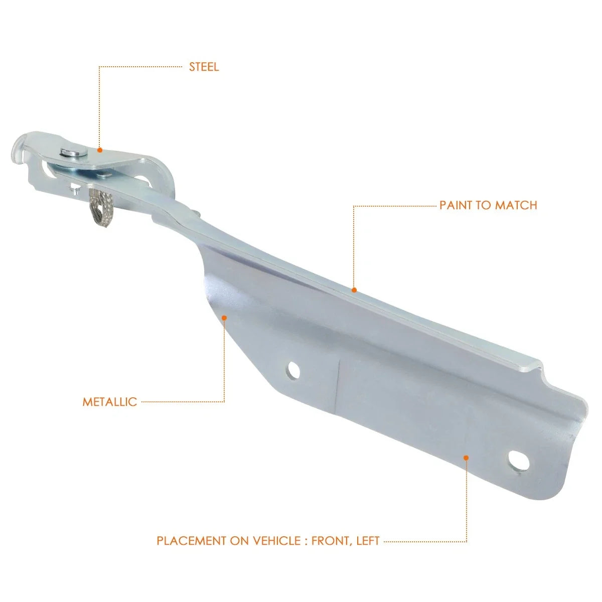 Hood Hinge Left Driver Side Steel for Ford E150-E450 1992-2011