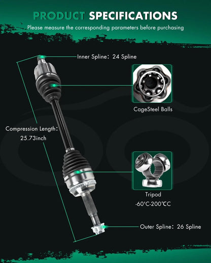 Front Left CV Axle Shaft Assembly for Toyota Camry (2012–2017)
