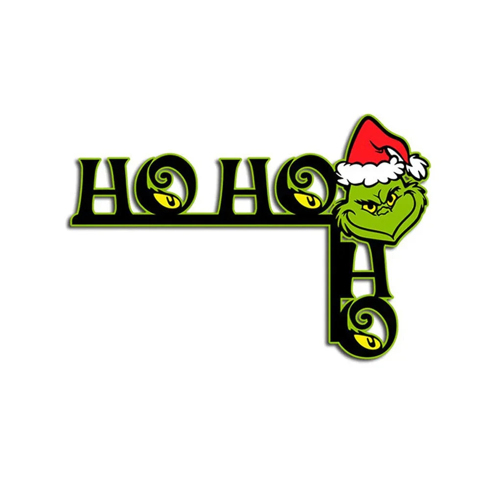 Wooden Sign Ornaments Grinch Christmas Door Frame Decoration