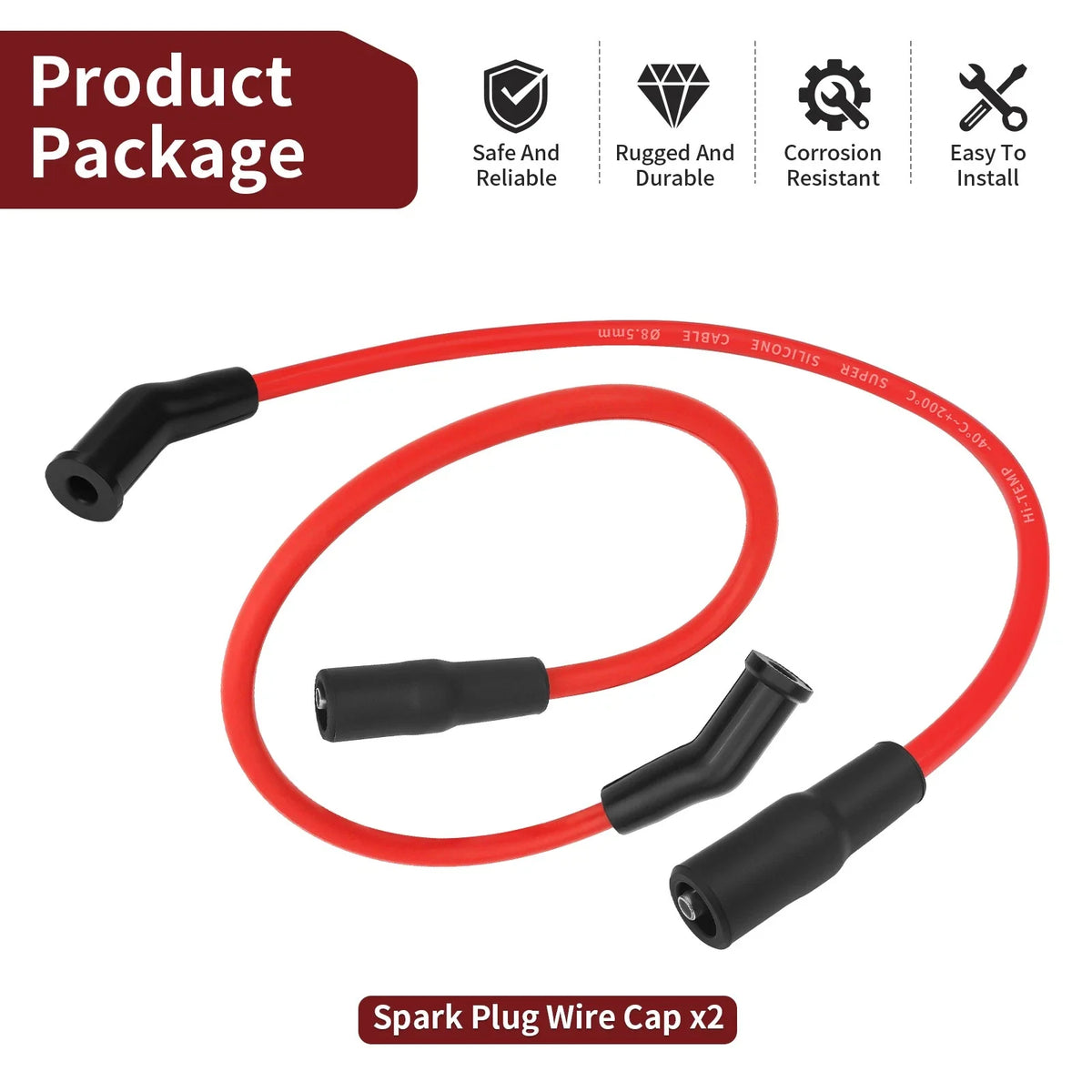 2X Spark Plug Wire Cap for Harley Road Glide Screamin Eagle EFI (2000–2001)
